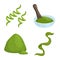 Vector design of spirulina and seaweed sign. Collection of spirulina and vegan vector icon for stock.