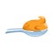 Vector design of spoon and peanut sign. Set of spoon and butter vector icon for stock.