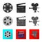 Vector design of television and filming icon. Set of television and viewing vector icon for stock.