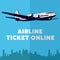 Vector design template with plane, online design eliments for online booking flights tickets