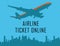 Vector design template with plane, online design eliments for online booking flights tickets