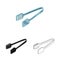 Vector design of tongs and dishware icon. Set of tongs and cafe stock symbol for web.