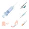 Vector design of vaccine and syringe icon. Collection of vaccine and antibiotic stock vector illustration.
