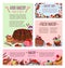 Vector desserts and cakes for bakery menu template