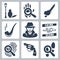 Vector detective icons set