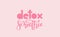 Vector detox smoothie script lettering isolated on pink background.
