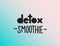 Vector detox smoothie script lettering isolated on pink background.