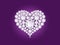 Vector diamond heart on purple background