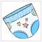 Vector diaper flat icon. Single high quality symbol of napkin for web design or mobile app