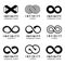 Vector different infinity logos set