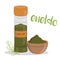 Vector dill illustration isolated in cartoon style. Spanish name