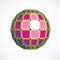 Vector dimensional wireframe low poly object, spherical green fa