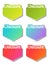 Vector discount banner design. Green, cyan, purple, red, pink and orange special offer banner. Sale offer. Discount label. Discoun