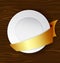 Vector dish with gold ribbon