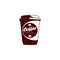 Vector disposable papper cup of coffee flat icon