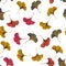 Vector ditsy seamless pattern with ginkgo leaves