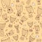 Vector djembe seamless pattern