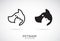 Vector of a dog and cat design on white background. Petshop. Animal Icon