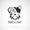 Vector of dog and cat face design on a white background. Schnauzer. Pet. Animal. Easy editable layered vector illustration