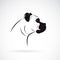 Vector of a dog head design boxer on white background. Pet. Animal.