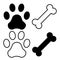Vector dog paw and bone image