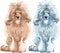 vector Dog Poodle breed sitting