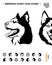 Vector dog set. Husky poster. Wolf emblem. Dog icons. Siberian husky in profile and full face. Stickers of wolf. Animal emblem