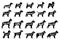 Vector dog silhouettes collection on white. Dogs breeds