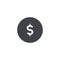 Vector dollar coin icon. Money sign. Currency symbol. Finance illustration. Earnings symbol. Cash sign