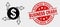 Vector Dollar Emission Icon and Grunge Business Crash Stamp