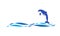 Vector of dolphin jump logo