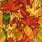 vector doodle autumn leaves seamless pattern