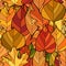 vector doodle autumn leaves seamless pattern