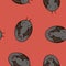 Vector doodle cartoon bat illustration seamless pattern in gray and brown colours isolated on red background