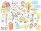 Vector doodle cute collection of ecology and family. Nature, alt