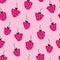 Vector doodle fruit pattern in pink