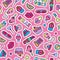 Vector doodle girly party seamless pattern, texture or background