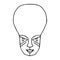 Vector doodle illustration alien. Isolated outline masks