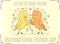 Vector doodle illustration Listen to friend - birds tweet c