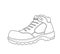 vector doodle illustration safety shoes with side view