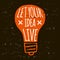 Vector doodle lightbulb, orange grunge conceptual