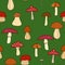 Vector doodle mushroom seamless pattern