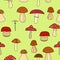 Vector doodle mushroom seamless pattern