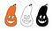 vector doodle pumpkins. Hand-drawn angry pumpkins, Halloween icon.