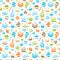 Vector doodle seamless pattern with bake and sweets.