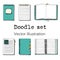 Vector doodle Set of Sketch Notebooks, Notepads and Diaries.