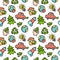 Vector doodle style ecological seamless pattern.