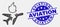 Vector Dot Airplane Crash Icon and Distress Aviation Stamp