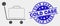 Vector Dot Baggage Cart Icon and Distress Cold Case Watermark