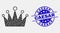 Vector Dot Crown Icon and Distress Caesar Stamp